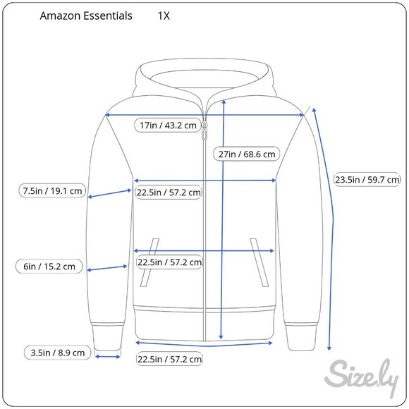 Amazon Essentials Women's French Terry Fleece Full-Zip Hoodie 1X Gray NWT - Picture 2 of 5